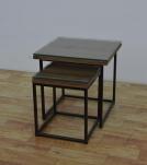 WDN+IRON COFFEE TABLE SET OF 2