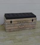 SOLID WOOD & LEATHER TRUNK