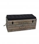 SOLID WOOD & LEATHER TRUNK