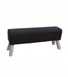 LEATHER & WOOD UPHOLSTERED BENCH