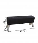 LEATHER & WOOD UPHOLSTERED BENCH