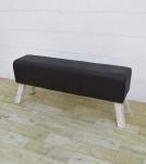 LEATHER & WOOD UPHOLSTERED BENCH