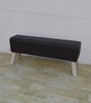 LEATHER & WOOD UPHOLSTERED BENCH