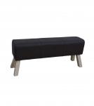 LEATHER & WOOD UPHOLSTERED BENCH