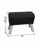 LEATHER & WOOD UPHOLSTERED BENCH STOOL