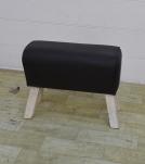 LEATHER & WOOD UPHOLSTERED BENCH STOOL