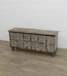 WOOD & METAL LOCKER STORAGE TRUNK - VERY INTERESTING!