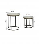 SET OF 2 STACKING SIDE TABLES WOOD & IRON
