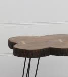 SOLID LIVE EDGE TABLE W/ IRON LEGS