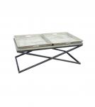 SOLID WOOD TRAY COFFEE TABLE & IRON