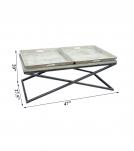 SOLID WOOD TRAY COFFEE TABLE & IRON