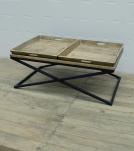 SOLID WOOD TRAY COFFEE TABLE & IRON