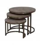 SET OF 3 NESTING SOLID WOOD & IRON TABLES