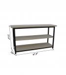 SOLID WOOD & IRON CONSOLE SHELVING UNIT