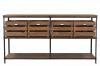 SOLID WOOD & IRON CONSOLE W/ BASKETS