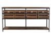 SOLID WOOD & IRON CONSOLE W/ BASKETS