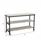 SOLID WOOD & IRON SHELVING UNIT