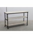 SOLID WOOD & IRON SHELVING UNIT