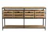 SOLID WOOD & IRON CONSOLE W/ BASKETS
