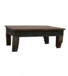 HAND CARVED SOLID RECLAIMED WOOD COFFEE TABLE