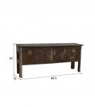 RECLAIMED WOOD CONSOLE / SOFA TABLE W/ INLAID TRIM PIECES
