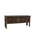 RECLAIMED WOOD CONSOLE / SOFA TABLE W/ INLAID TRIM PIECES