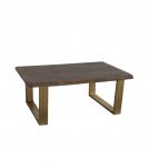 SOLID LIVE EDGE WOOD COFFEE TABLE W/ METAL BASE