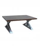 SOLID LIVE EDGE WOOD & IRON COFFEE TABLE