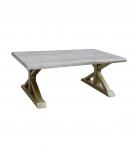 SOLID LIVE EDGE WOOD & IRON COFFEE TABLE