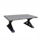 SOLID LIVE EDGE WOOD & IRON COFFEE TABLE