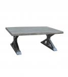 SOLID LIVE EDGE WOOD & IRON COFFEE TABLE