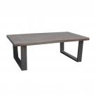 SOLID LIVE EDGE WOOD COFFEE TABLE W/ METAL BASE