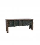 HAND CARVED SOLID  RECALIMED CONSOLE