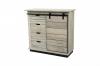 SOLID WOOD SIDEBOARD W/ 4 DRAWERS & SLIDING DOOR 