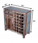 SOLID RECLAIMED TEAK WOOD WINE BAR
