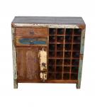 SOLID RECLAIMED TEAK WOOD WINE BAR