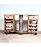 SOLID RECLAIMED TEAK WOOD & IRON BAR