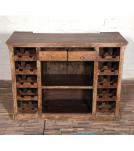 SOLID RECLAIMED TEAK WOOD W/ DECORATIVE IRON  BAR