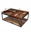SOLID RECLAIMED TEAK WOOD 4 TRAY COFFEE TABLE