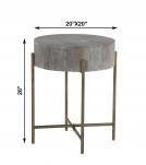 SOLID WOOD & METAL SIDE TABLE