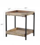 SOLID WOOD & IRON END TABLE
