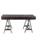 SOLID WOOD DESK W/ METAL LEGS