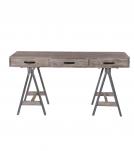 SOLID WOOD DESK W/ METAL BASE & 3 DRAWERS