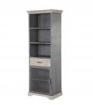 TALL IRON & SOLID WOOD CABINET