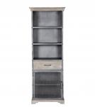 TALL IRON & SOLID WOOD CABINET