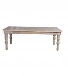SOLID WOOD DINING TABLE W/ TURNED LEGS