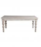 SOLID WOOD DINING TABLE W/ TURNED LEGS