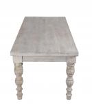 SOLID WOOD DINING TABLE W/ TURNED LEGS