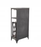 SOLID WOOD & IRON BAR CABINET