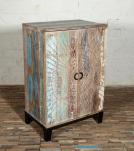 SOLID RECLAIMED TEAK WOOD & IRON LIQUOR + WINE CABINET